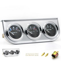 3IN 1 키트 52mm 수온 오일 압력 온도 게이지 크롬 하우징 센서 포함, 한개옵션0