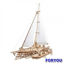 ForU95 피스 목재 입체퍼즐 유기어스 트라이마란 요트 모형 목재DIY 만들기 키덜트, 상세페이지 참조, 상세페이지 참조
