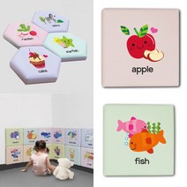 아기벽매트 붙이는 벽쿠션 유치원 키즈 육각형 아이방 사각형 방염 어린이집 학습 안전 벽가드, 쿠키 CHM-011