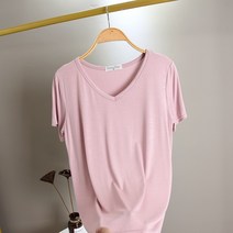 여성 브이넥 모달 기본반팔티 여름티셔츠 빅사이즈 쿨티 11color