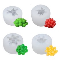 4 PCS 다육 식물 선인장 에폭시 수지 금형 DIY 공예 캔들 왁스 비누 점토 주조 도구 홈 장식 실리콘 몰드, 설정 a