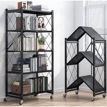 대피공간선반 베란다트롤리 세탁실 틈새 이동식 접이식 철제 수납장, 화이트4단