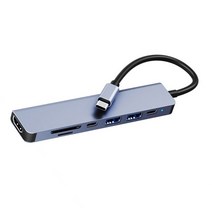 랜선 분배기 허브 인터넷 7 in 1 usb c 허브-4k hdmi 호환 유형 c 어댑터 otg 3 dock with pd tf sd for proair ipad xps, 푹샤