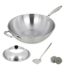 통5중 스텐 웍 30cm 32cm 34cm 인덕션, 34CM[핸들o]+뚜껑