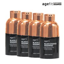에이지핏 블랙체인지 기능성 염색 샴푸 250ml x 4개 새치커버