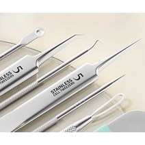 초미세 블랙헤드제거 핀셋 여드름 피지 압출 바늘 집게 핀포인트, 기본4종세트