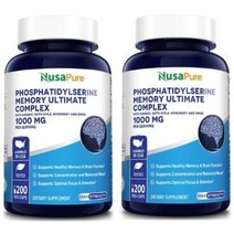 NusaPure Phosphatidylserine 누사퓨어 포스파티딜세린 1000mg 200캡슐 2팩