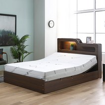 세진침대 네바 LED 수납형 무중력 모션베드 전동침대, 월넛