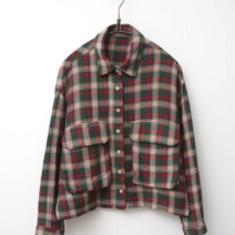 미라클세븐 M7 여자 주머니 롱슬리브 플래이드 박스핏 셔츠