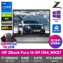 HP 워크스테이션 노트북 ZBook Fury 16 G9 i7A4_WKS7 RTX A4500 12세대i7 NVMe6.5TB 64GB WIN10Pro WUXGA 16형, 실버, 코어i7, 6656GB, WIN10 Pro