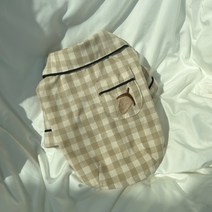 아라떼몰라떼 강아지잠옷 귀여운 도토리 체크 실내복 파자마 반려견 의류