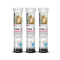 NATURALPLUS 잔티바 프리미엄 비타민 C 아연 발포비타민c 물에 타먹는 영양제 면역력 항산화 독일산 20정x3통, 1개