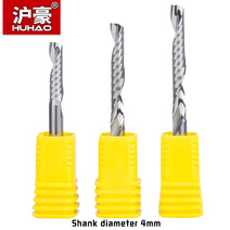 엔드밀 드릴밀 huhao 1pc 4mm one flute spiral cutter router bit cnc end mill for mdf carbide milling bits, 52mm