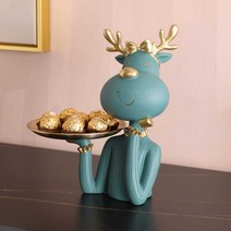 카페 트레이 인테리어 소형 사슴 가정용 소품 선반, 사슴 트레이  (진한 녹색)