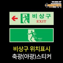 비상구유도표지판 축광(야광) 4종 소방안전스티커, 400C01-01