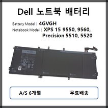4GVGH 델 노트북 배터리 DELL XPS15 9550 9560 5510 5520