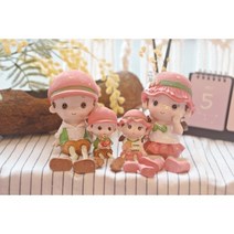아울하우스 핑크소년소녀 탁자인형/봄인테리어/집들이선물