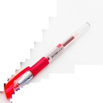 부드러운 필감 볼펜12개 빨간색 0.5mm 레드 래드 적색 빨강 뚜껑 볼팬 수성잉크, 기본