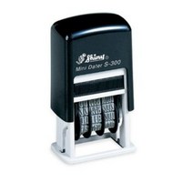 샤이니 S-300 날짜 스탬프 일부인 적색잉크 케이스랜덤, Black, 4개