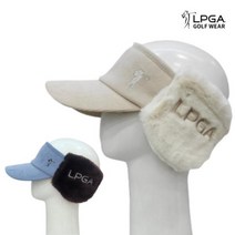 [기타] LPGA 골프웨어 여성 겨울 방한 귀달이 골지 스웨이드 썬캡 모자 L225AP53, 색상:스카이블루 / 사이즈:Free