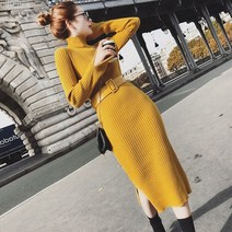 겨울 가을 목폴라 스키니핏 스판 긴 소매 허리보정 보여 슬림 하프기장 트임 이너 힙랩