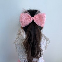 어린이 아동 로즈 빅 리본 머리핀