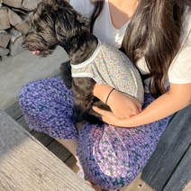 [촌캉스커플룩] 강아지메리야스 몸빼바지 강아지커플룩, 강아지용 레트로 메리야스, 옐로우