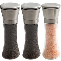 리빙스토리 2+1 소금 후추 그라인더 깨갈이 180ml 3개, 글라스바디 3개