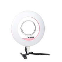 락미 촬영조명 CN-R480C 개인방송 유튜브 LED 링조명 세트, CN-R480C 핑크+탁상용 H자 삼각대