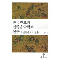 한국민요의 민족음악학적 연구:전북민요의 경우, 민속원, 김익두 저