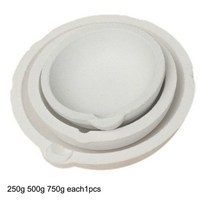 100g-10000g 고온 석영 실리카 용융 도가니 접시 그릇 냄비 주조 금은 금속 보석 용기, 12 set of 3pcs