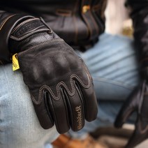 라우라 레트로 오토바이 스웨이드 가죽 장갑 소가죽글러브 스마트터치 방풍, 블랙 사계절 터치 스크린