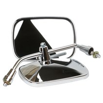 한미 맥스 사각 백미러 크롬 오토바이 사이드미러, 8mm(변환어댑터추가)