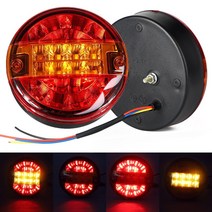 LED 후면 테일 라이트 턴 시그널 램프 라운드 햄버거 표시기 브레이크 라이트 트럭 자동차 밴 트레일러 ATV, 한개옵션0