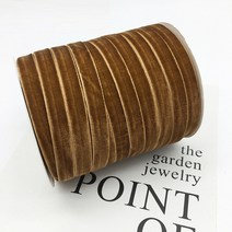 [29색] 10mm 벨벳 리본끈 단면 테이프 머리띠 공예 악세사리 마스크스트랩 재료 1마, 17. 브라운, 1개