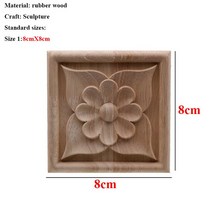 쇼파뒤 카페 인테리어 가게오픈 개업 결혼 선물 노호혼 재물복 Vz lx 꽃 나무 조각 천연 아플리케 가구 캐비닛 도색되지 않은 몰딩 데칼 장식 인형, [24] 8cmX8cm