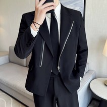 패션남아나운서 디너드레스 고급감정장 아우터 디자인느낌 사선지퍼정장 DX5506-P198