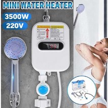 전기 순간 온수기 야외 화장실 RX-21 Warmtoo 전기 Tankless 3500W 미니 인스턴트 온수기 주방 수도꼭지 탭, 01 220V 플러그