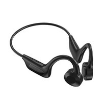 air conduction wireless 헤드폰 오픈 이어 블루투스 이어폰 넥 밴드 스포츠 헤드셋 with microphon card mp3 player 10 hrs ipx5, 검은색