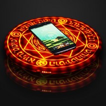 몬스터 매직 LED 마법진 무선충전기 충전패드 충전기 브라운 색상