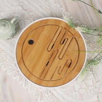 시둥마켓 +[시둥마켓]+_ 다도용품 원목트레이 나무트레이 원목찻상 다도차판 원목차판, 넥시&아리&코스▶ 달콤티 네추럴 원형 차판 대나무 다기, 넥시&아리&코스▶