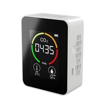 휴대용 대기질 모니터 이산화탄소 감지기 LCD 디스플레이 CO2 온도 습도 측정기 TVOC 3 in 1, CN, B White, 02 White