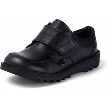 Kickers Boys Kick Lo Scuff 내구성 가죽 학교 신발 2.5 UK 블랙