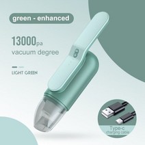 미니 무선 자동차 진공 청소기 13000Pa 살균 다기능 휴대용 고출력 핸드 헬드 홈, [03] green