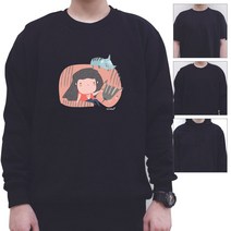 키밍 아이와야옹이 남자티셔츠 반티 인쇄티셔츠