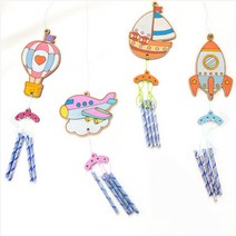 풍경 만들기 세트 DIY 튜브벨 현관문 종 딸랑이 소리 문장식 만들기 어린이 유치원 꾸미기 재료 초등 학교 학생 유아 미술 실내 놀이 소품, 튜브벨 가을(단풍)