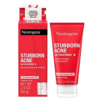 [2팩] Neutrogena 뉴트로지나 Stubborn 스터번 아크네 AM 에이엠 페이스 트리트먼트 벤조일 퍼옥사이드 56g, [2팩]AM Treatment, 2개