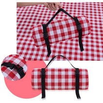 엔틱and데코 CN19080001 유러피안 감성 라탄피크닉바구니, 감성돗자리 빨강체크(L 3~6인용)