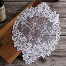 리본부케 타원 테이블 레이스 러그 브런치 협탁러그 빈티지 화분매트 촬영소품 탁자러그 플레이팅 플래이팅