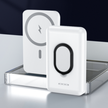 캠린 대용량 무선충전 일체형 맥세이프보조배터리, 화이트